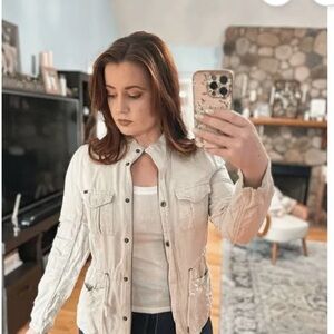 Linen Max Jeans Light Tan Utility Jacket